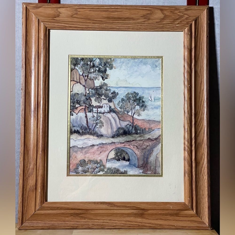 Charlene Olson Framed & Matted Landscape Print w/Neutral Earthy Tones(21”x25.5”)